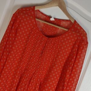 Old Navy Women's Red Printed 3/4 Sleeve Blouse Size XL